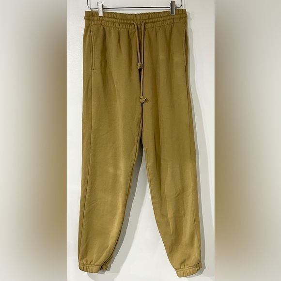Aritzia TNA Cozy Fleece Boyfriend Sweatpant Golden‎ Brown S - Picture 1 of 7